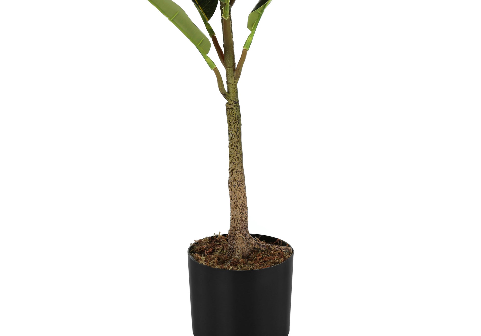 Artificial Plant, 40" Tall, Rubber Tree, Indoor, Faux, Fake, Floor, Greenery, Potted, Real Touch, Decorative, Green Leaves, Black Pot Green Plastic