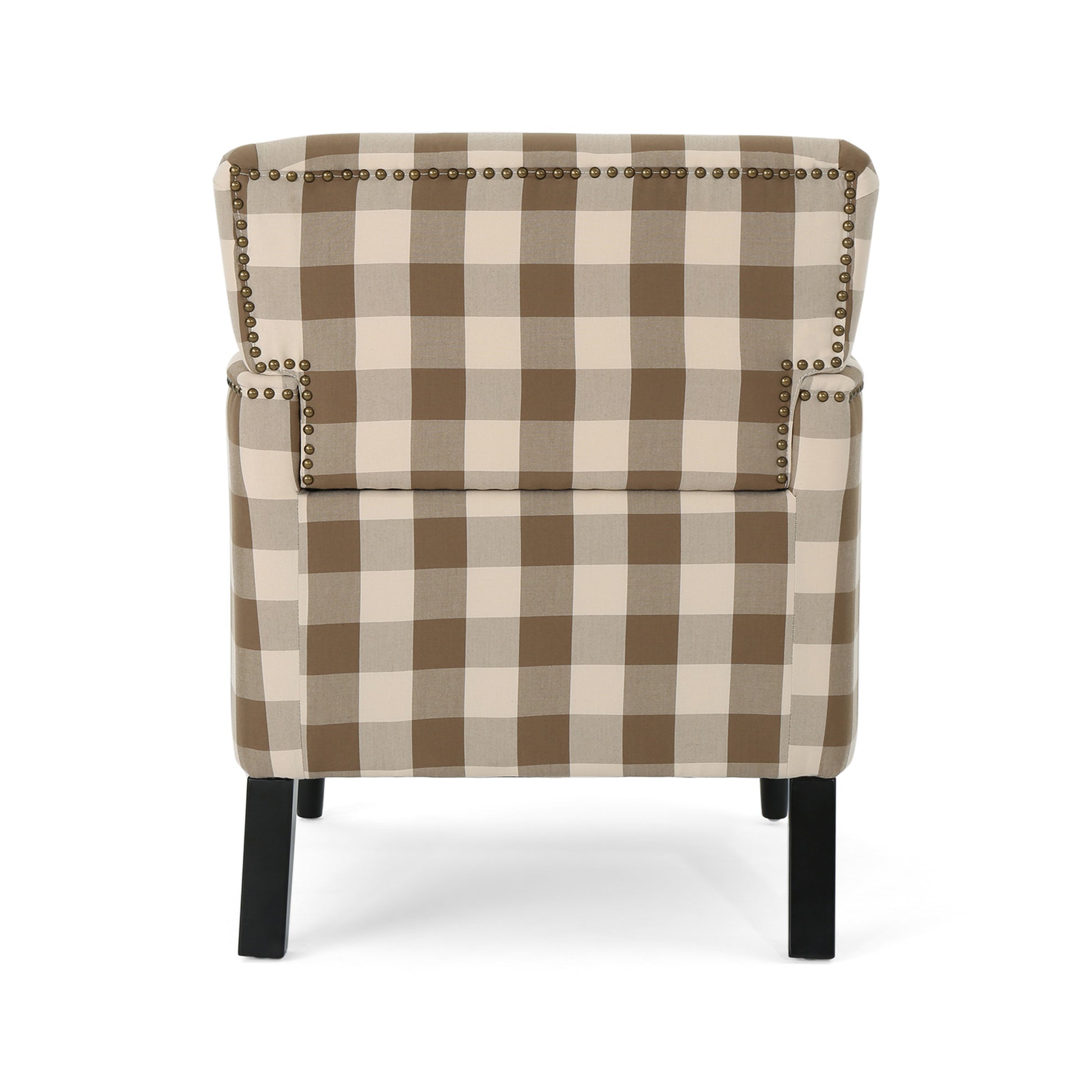 Harrison Tufted Club Chair Brown Fabric