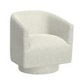 Bralin White Swivel Accent Chair White Foam Engineered Wood