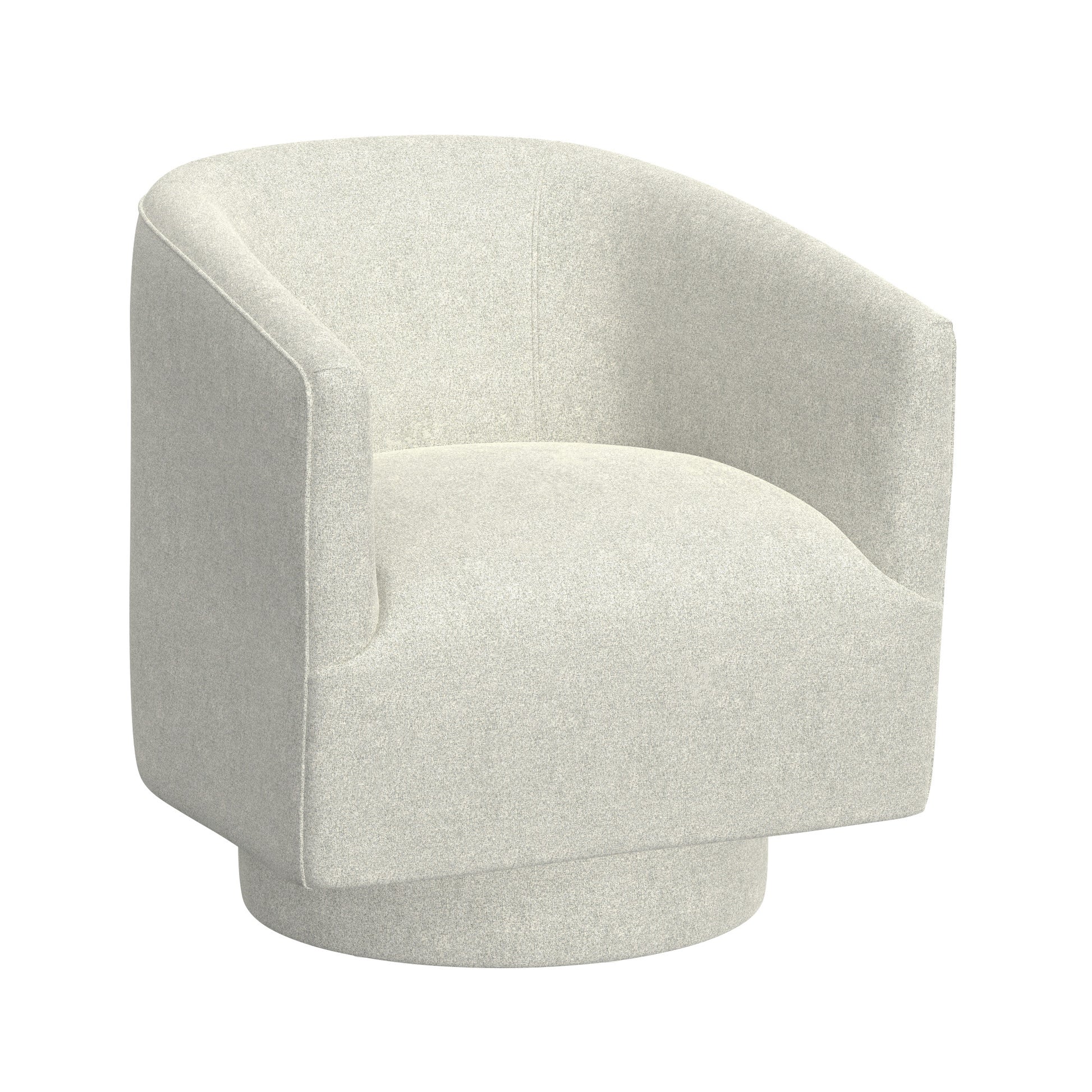 Bralin White Swivel Accent Chair White Foam Engineered Wood