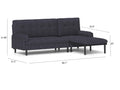 Black Corduroy Sectional Sofa: Convertible 3 Seaters Sofa, L Shaped Sofa, And Bed Black Velvet Metal Primary Living Space Medium Soft Loose Back Pillow Top Arms Foam Fabric Metal 3 Seat