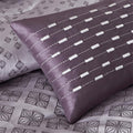 7 Piece Jaquard Comforter Set Purple Queen Queen Purple Polyester