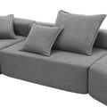 Oversized Modular Sectional Sofa,Luxury Boucle Floor Couch Set,Convertible Sleeper Couch,Spacious Foam Filled Sofa Bed For Living Room,3 Pc Free Combination,2 Colors Gray Boucle 5 Seat