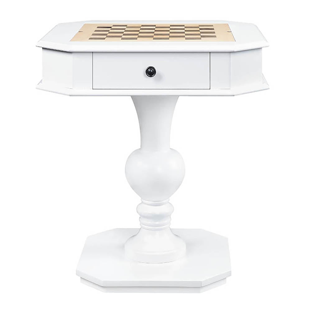 White Game Table With 2 Drawer White White Traditional Wood