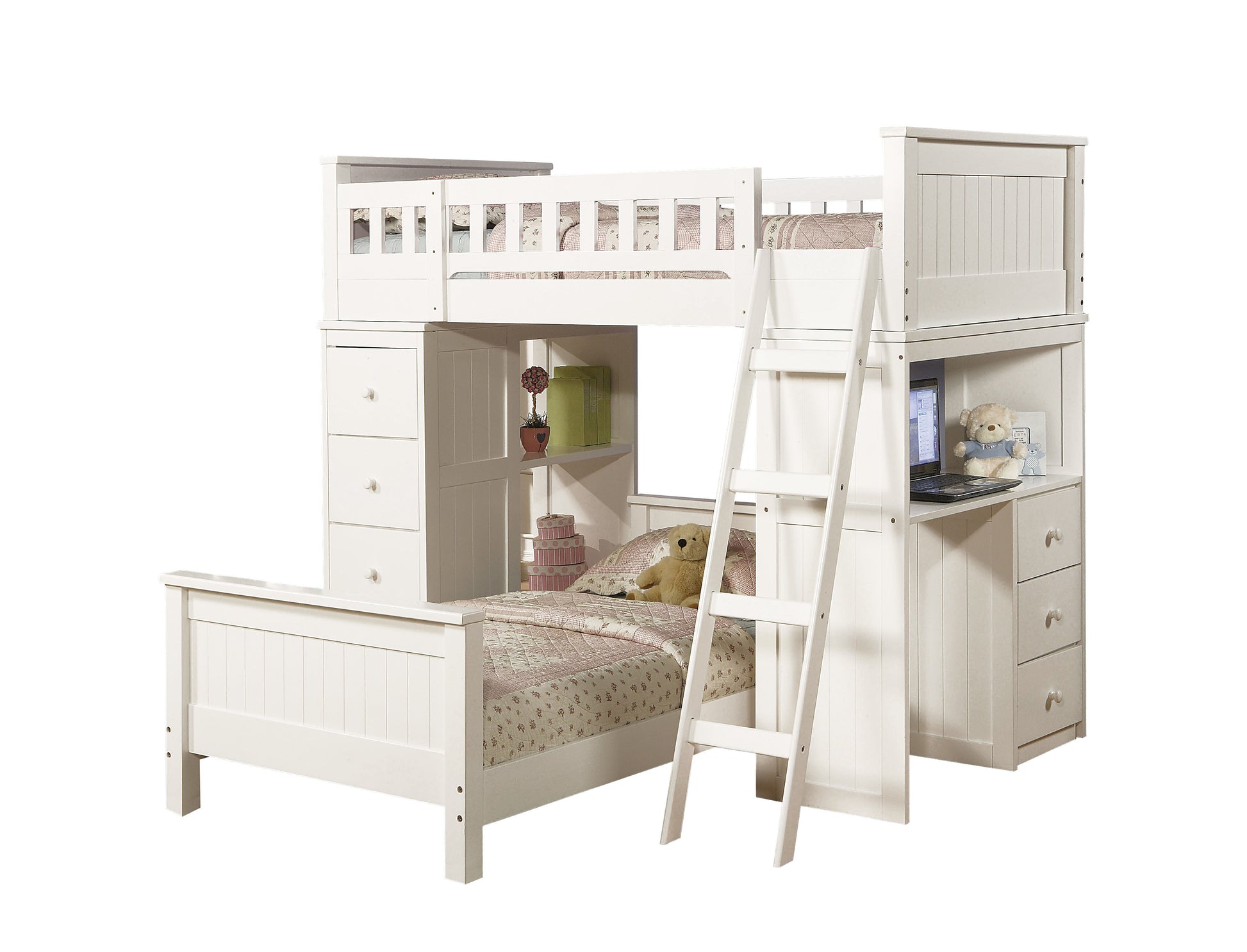 Willoughby Twin Loft Bed, White 10970W White Wood