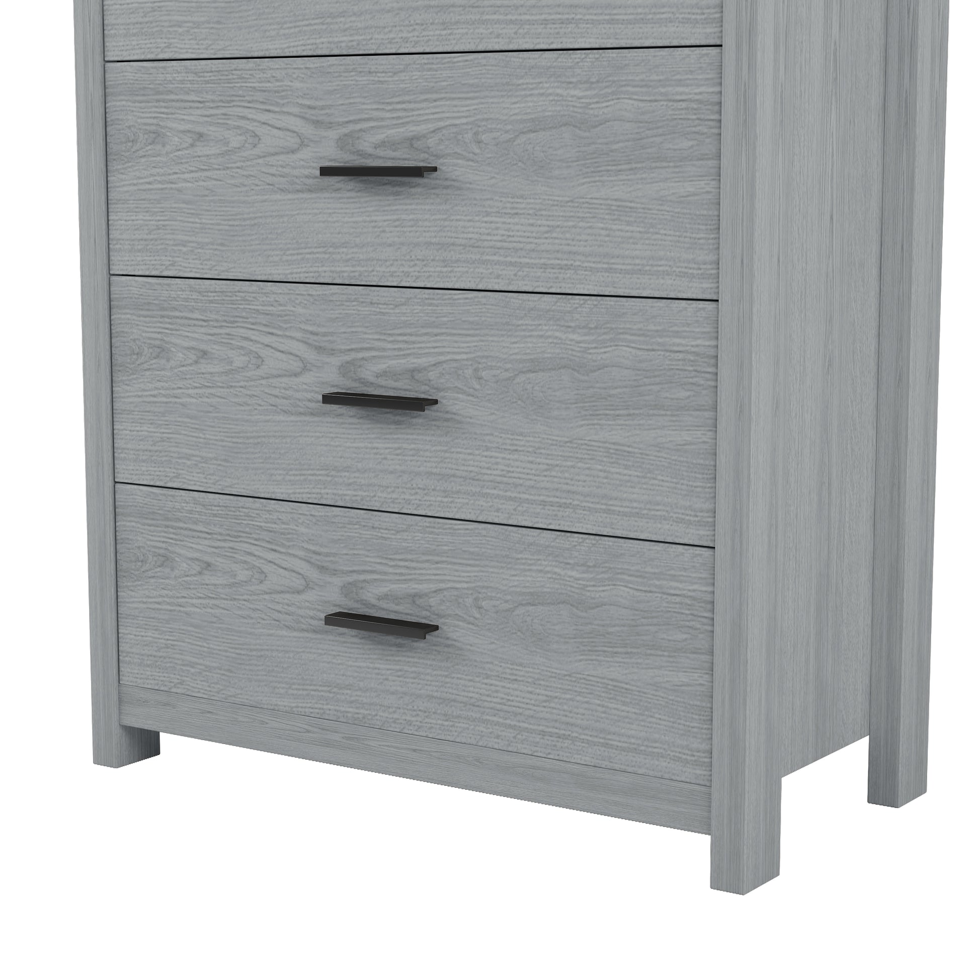 4 Pieces Bedroom Sets Queen Size Vintage Wooden Bed Frame With 2 Nightstands And 1 Dresser,Light Gray Box Spring Not Required Queen Light Gray 4 Piece Set American Traditional Solid Wood Mdf