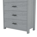 Retro American Country Style Wooden Dresser With 5 Drawer, Storage Cabinet For Bedroom, Light Gray Light Gray Particle Board Mdf