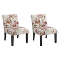 Verma Red Floral Accent Chair Red Foam Engineered Wood