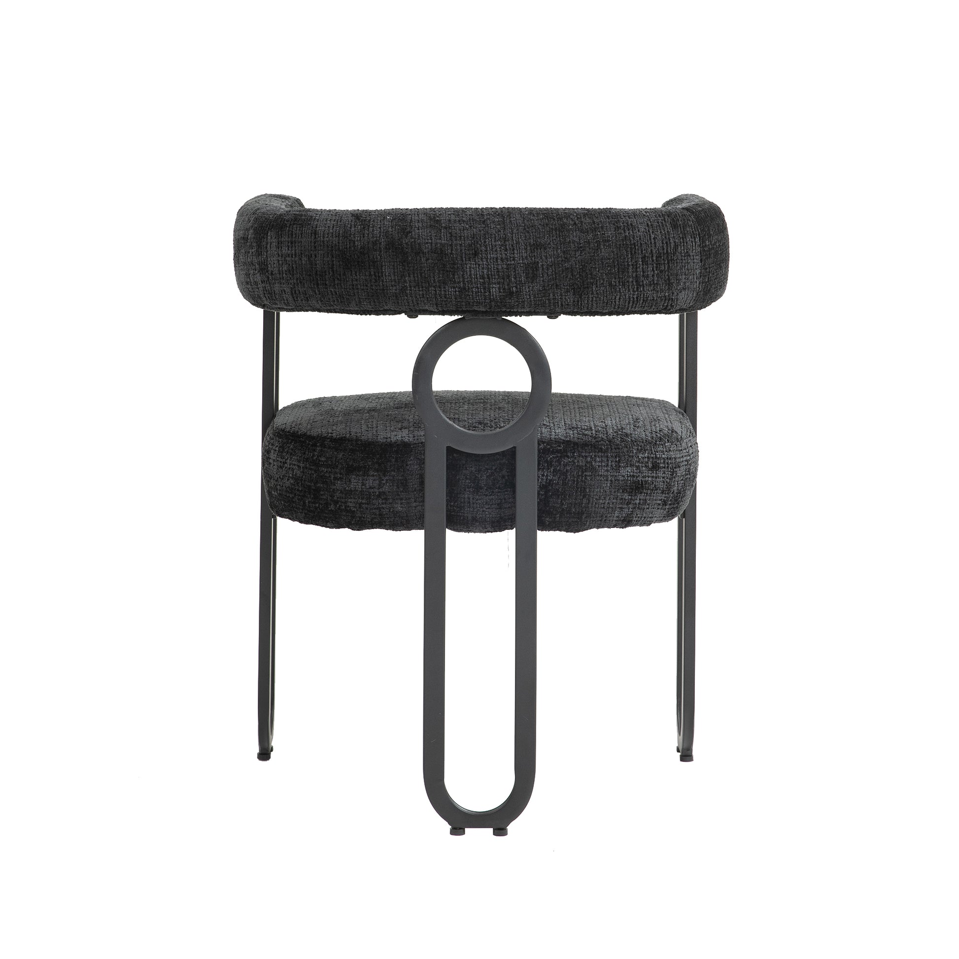 Coolmore Contemporary Designed Velvet Fabric Upholstered Accent Dining Chair Barrel Side Chairs Kitchen Armchair For Living Room Set Of 2 Black Chenille Black Dining Room Foam Chenille