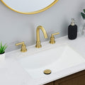 Gold Bathroom Faucet 2 Handle 8 Inch Bathroom Sink Faucets Stainless Steel 3 Hole Widespread With Pop Up Drain And Water Supply Hoses, Brushed Gold Brushed Gold Metal