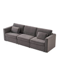 Modern Velvet Modular Sectional Sofa, Convertible Sofa Set With Pillows, Oversized Sectional Couches For Living Room, Loft, Apartment, Office Dark Gray 3 Seats Wood Primary Living Space Medium Duty Pine 3 Seat Dark Gray Velvet Medium Soft Cushion Back