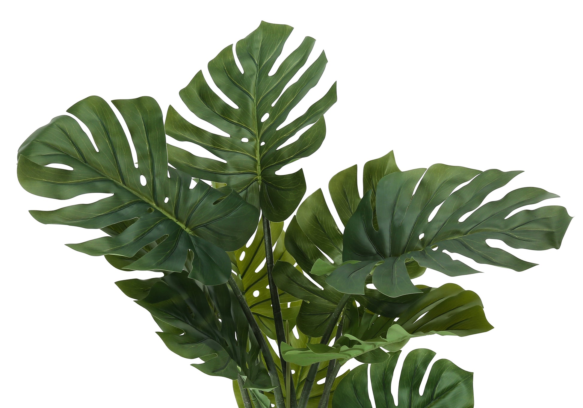 Artificial Plant, 45" Tall, Monstera Tree, Indoor, Faux, Fake, Floor, Greenery, Potted, Real Touch, Decorative, Green Leaves, Black Pot Green Foam Plastic