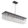 Modern Rectangle K9 Crystal Chandelier, Matte Black Iron E12 Bulb 8 Light Pendant Light For Dining Room Kitchen Room Matte Black Ceiling Lights 3100K 4200K Neutral White 1000Lm 5000Lm Modern Kitchen