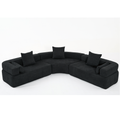 Arrived Oversized Combination Sofa,Curved Sofa,Upholstered 4 Seater Couch For Living Room, Modern Modular 3 Piece Free Combination, Semicircular Modular Sofaboucle, Black Black Polyester Primary Living Space Soft Tight Back Modern Square Arms Foam