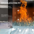 Outsunny 2 In 1 Smokeless Fire Pit, Bbq Grill, 19