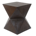 Prismatic Wooden Grain Symmetric Side Table Natural Concrete