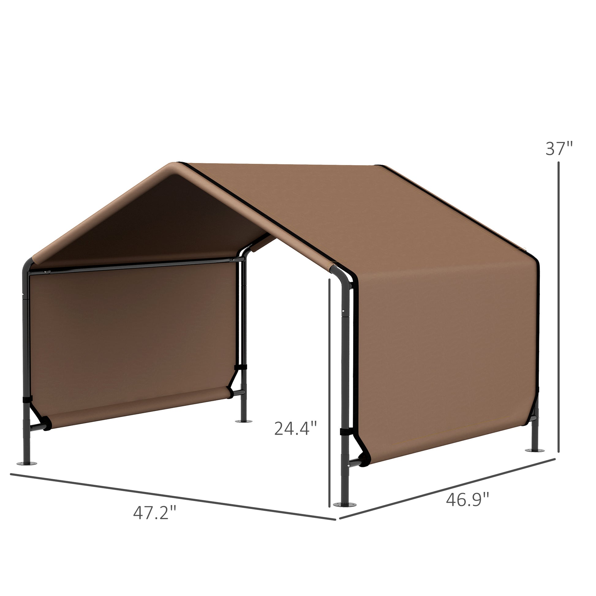 Pawhut Dog Shade Shelter, Portable Pet Tent, Water Resistant Dog House For Shade Protection, Outdoor, Garden, Patio, Backyard, Brown Brown Fabric