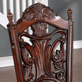 Traditional 2Pcs Side Chairs Brown Cherryseats Faux Wood Carved Details Formal Solid Wood Dining Room Furniture Brown,Dark Brown Brown Dining Room Luxury,Traditional,Vintage Dining Chairs Rubberwood