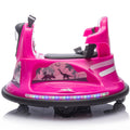 12V Kids Ride On Bumper Car W Parents Control,Rotate 360 Degrees,Two Handed Switch For Direction Control,Bumper Strip,Light Belt,Mp3 Music,Bluetooth,Provide A Speed Of 0.75Mph For Kids Of 2 5 Rose