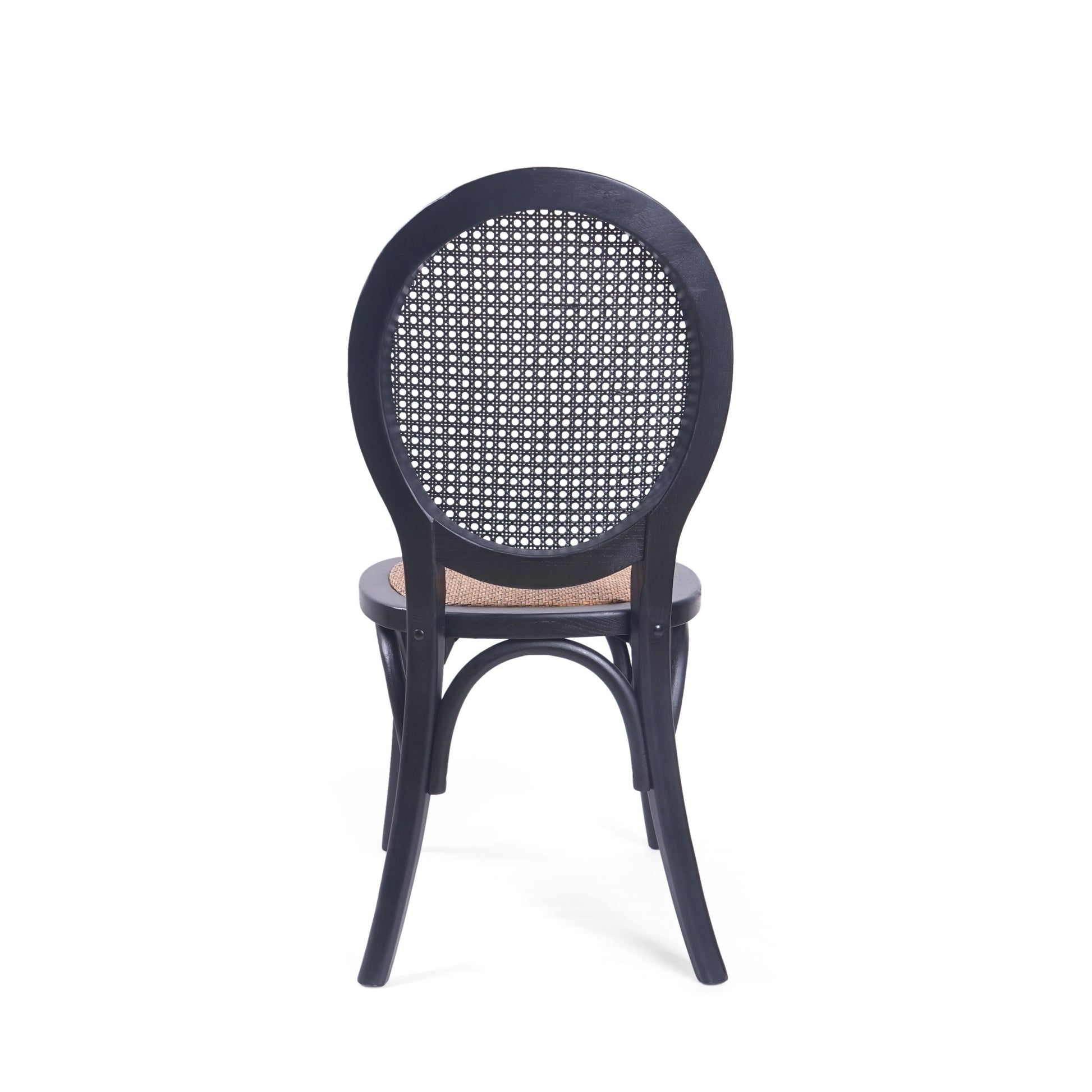 Dining Chair Mp2 Set Of 2 Matte Black Rattan