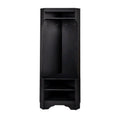 Minimalist Corner Hall Tree With Shoe Bench, Versatile Entryway Coat Rack With 4 Hooks, Corner Cabinet With Adjustable Shelf For Hallway, Living Room, Black, 29.5''W*71.6''H Black Particle Board