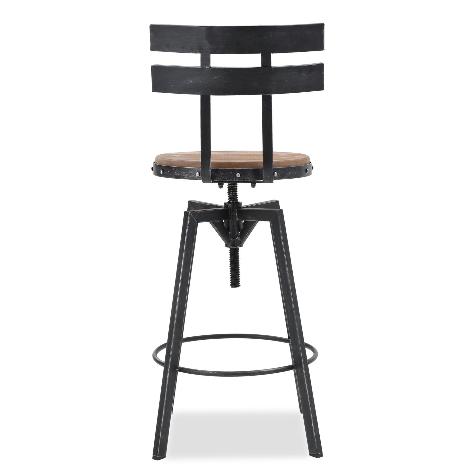 Metal Chair With Wooden Seat Black Metal & Wood