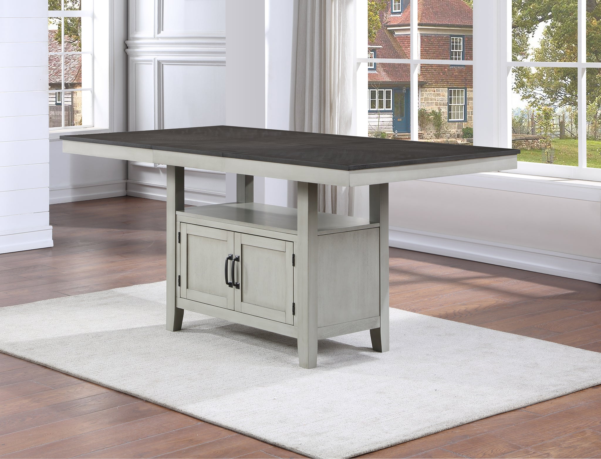 Hyland Counter Table Dark Gray Dark Gray Wood