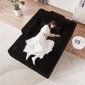 75 Inch Corduroy Sponge Sofa Lounge Chair,No Assembly Required,Fluffy Modern Sleeper Chair For Indoor Living Room Bedroom Black Foam Corduroy 1 Seat