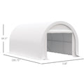 Outsunny 10' X 16' Carport, Heavy Duty Portable Garage Storage Tent With Large Zippered Door, Anti Uv Pe Canopy Cover For Car, Truck, Boat, Motorcycle, Bike, Garden Tools, Outdoor Work, White White Steel