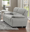 Modern Living Room 3Pc Sofa Set Plush Comfortable Sofa Loveseat Chair Gray Textured Fabric Channel Tufting Solid Wood Frame Furniture Gray Polyester Wood Primary Living Space Contemporary Pillow Top Arms Solid Wood 6 Seat