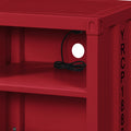 Red Nightstand With Open Shelf Red Bedroom Contemporary,Industrial Shelf Metal