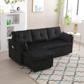 United We Win Furniture, Modular L Shaped Sofa, Modular Long Sofa With Reversible Chaise Lounge, Sofa Bed, Sleeper Sofa, Modular Sofa Combination With Storage Seats. Black Velvet 3 Seat