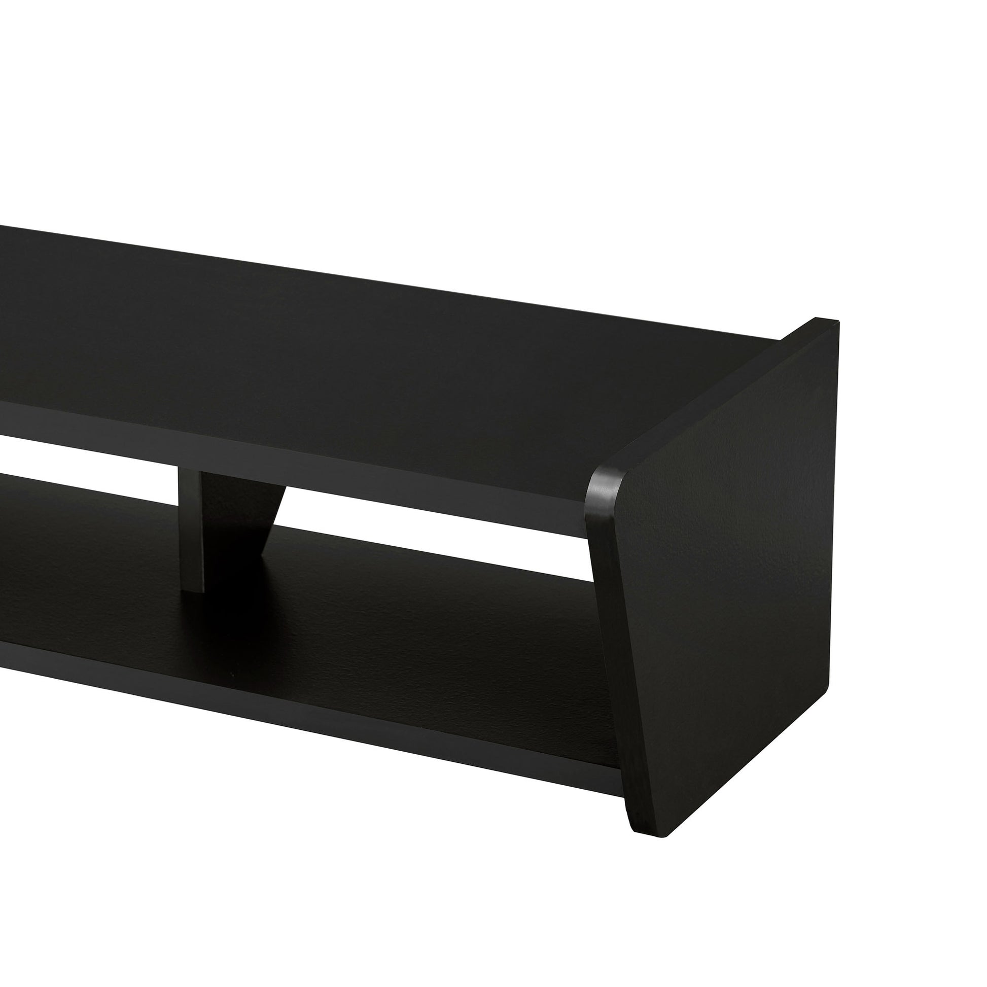 Modern Wall Mounted Floating Tv Stand Solid Black Black 60 69 Inches Mdf Mdf