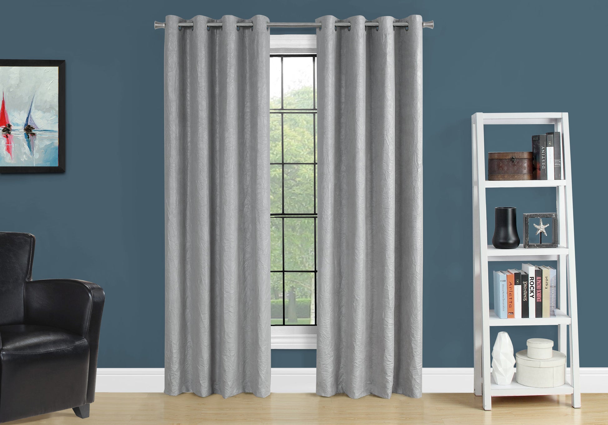 Curtain Panel, 2Pcs Set, 54"W X 84"L, Room Darkening, Grommet, Living Room, Bedroom, Kitchen, Grey Micro Suede, Contemporary, Modern Silver Polyester