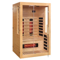 2 To 3 Person Hemlock Wood Low Emf Far Infrared Sauna For Home With Led Control Panel And Tempered Glass Door Natural Wood Metal & Wood