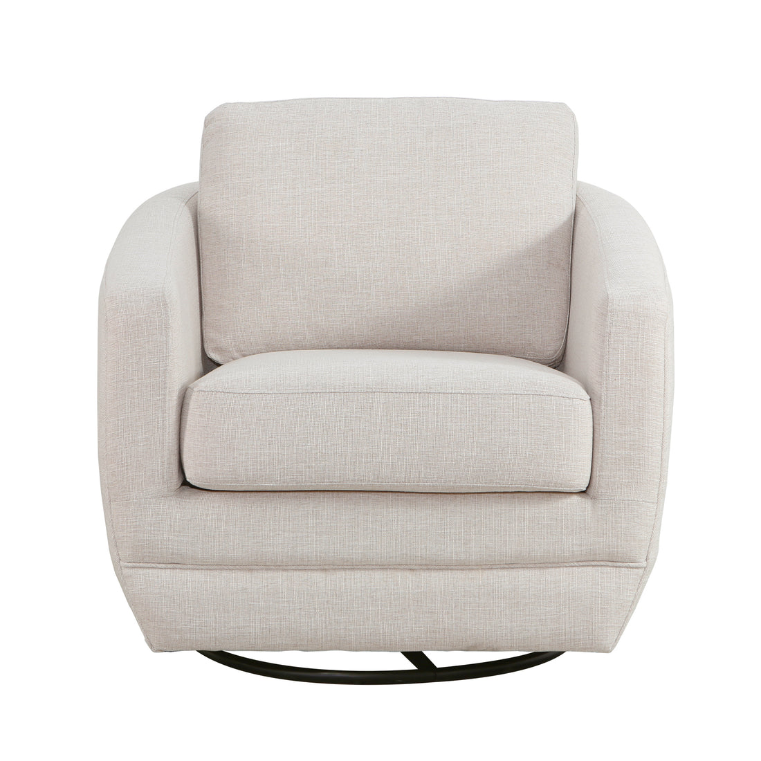 Gogh Swivel Chair In Linen Canvas Beige Fabric