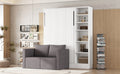 Twin Size Murphy Bed Wall Bed With Sofa,With Shelves,White Twin White Plywood