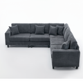 Packaging Upgrade Oversized Modular Sectional Sofa Set, L Shaped Couch,Corduroy ,Upholstered,Deep Seat,5 Seat,5 Throw Pillow And 6 Back Cushion,Living Room, Apartmentgray Gray Polyester Wood Primary