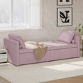 Modern Upholstered Chaise Lounger Daybed Small Single Daybed With 2 Drawers, No Mattress Needed, Perfect For Living Rooms & Home Office, Linen Fabric, Pink Pink Linen