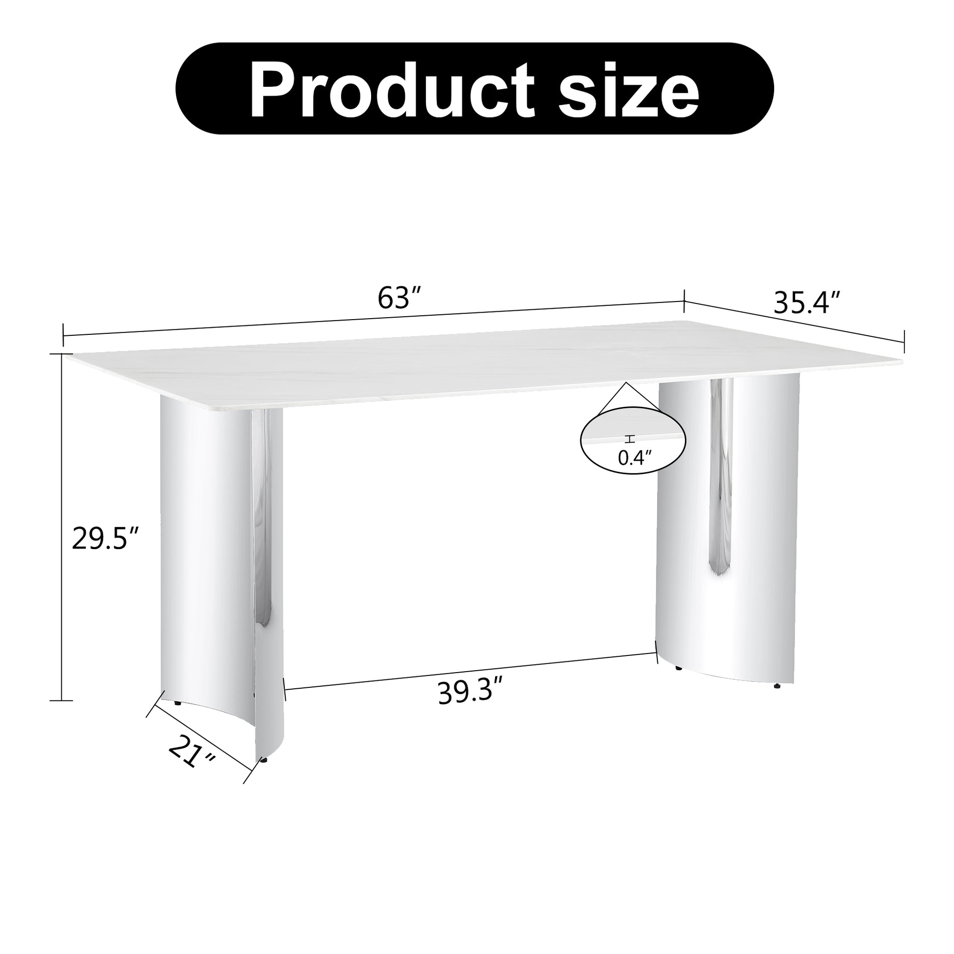 Table And Chair Set, Modern And Minimalist Dining Table. Imitation Marble Glass Sticker Desktop, Stainless Steel Legs, Stable And Beautiful. Comfortable Pu Seats. Dt 69 Silver Glass