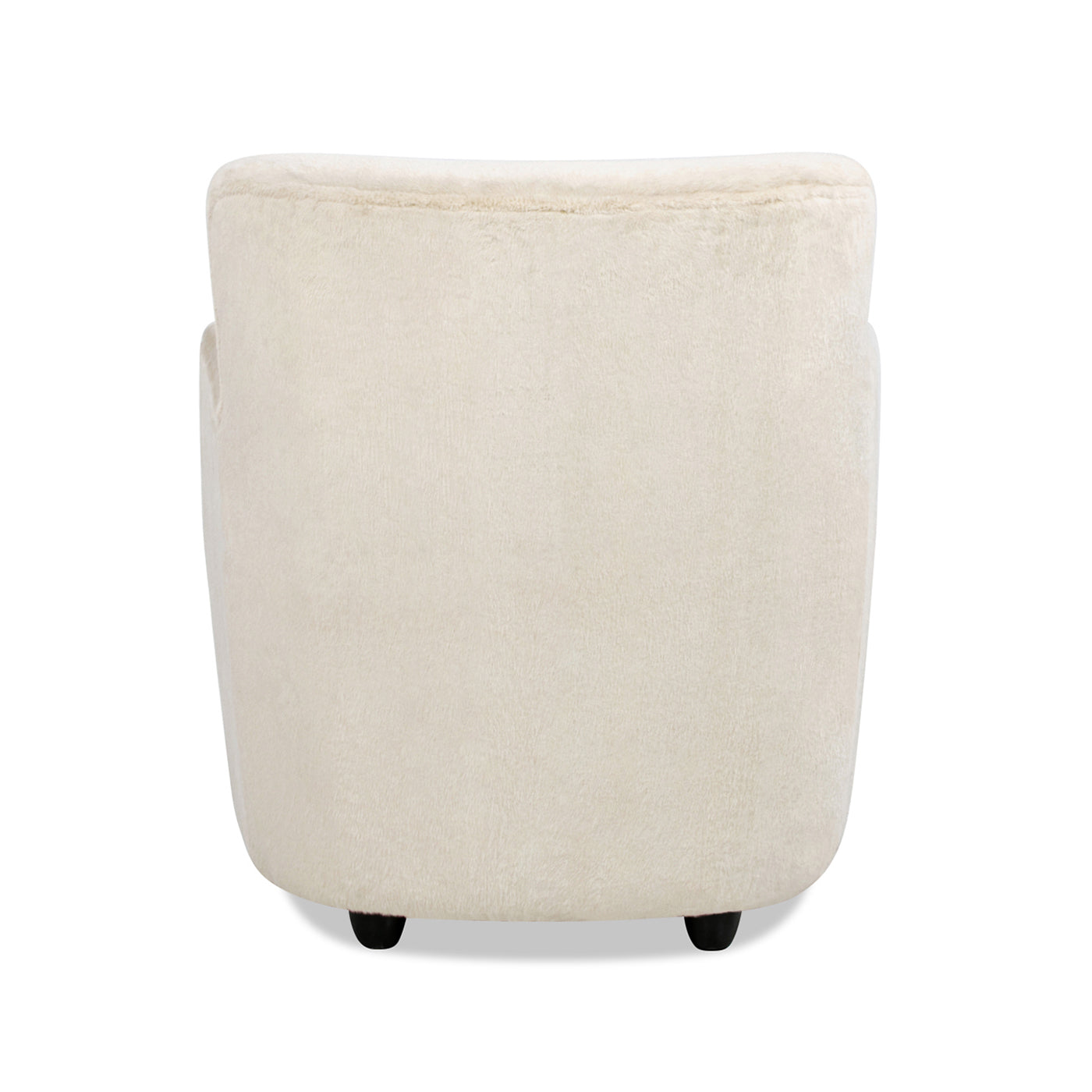 Wolffe 32" Curved Arm Accent Chair, Cr Me De La Cr Me White Faux Fur White Foam Faux Fur