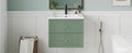 24 Inch Wall Mounted Bathroom Vanity With 2 Drawers Ideal For Small Bathrooms Green Bathroom Mdf