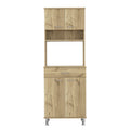 Bay Area Pantry, Two Door Cabinets, One Drawer, Four Adjustable Metal Legs Beige Kitchen Contemporary Melamine Engineered Wood