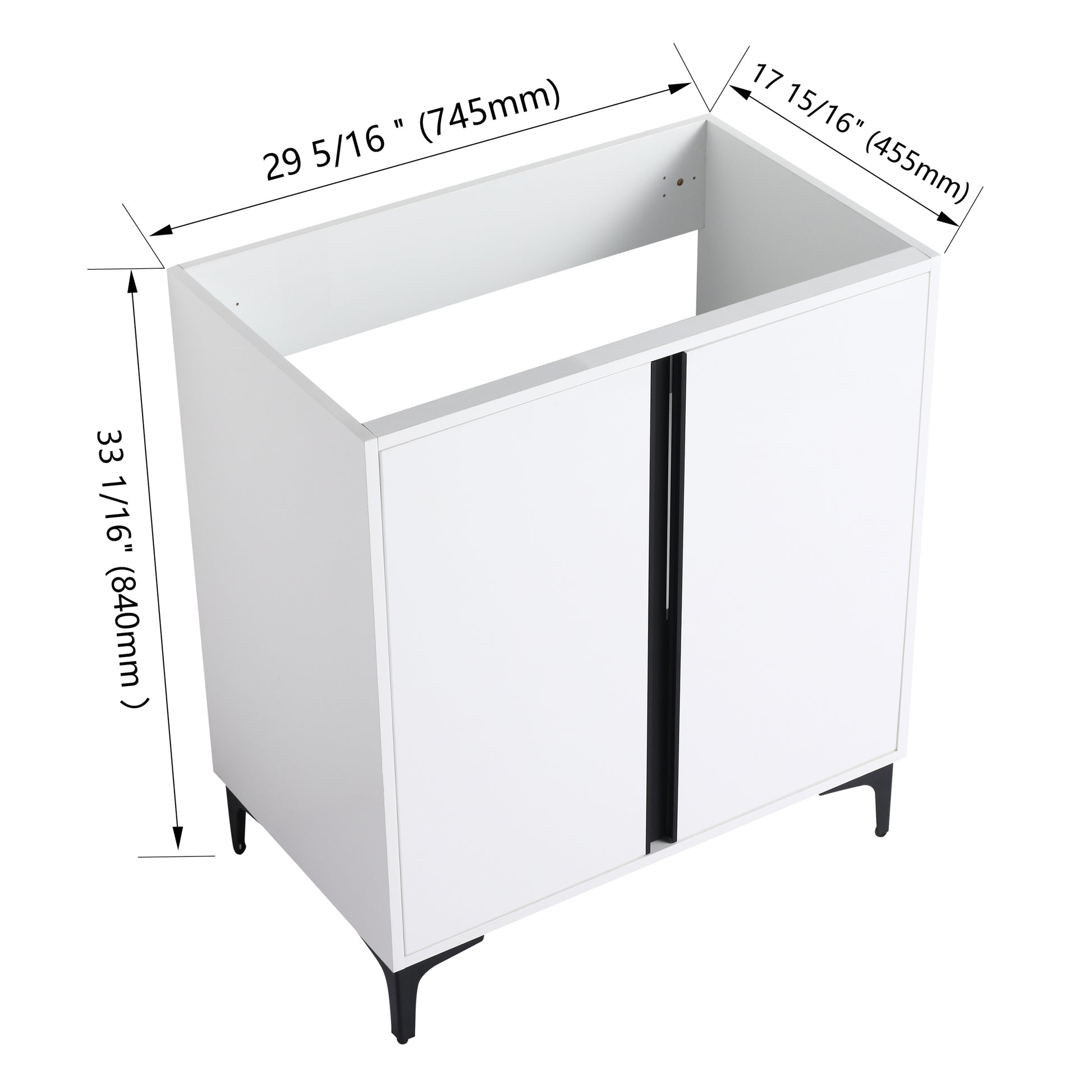 Soft Close Doors Bathroom Vanity,30 Inch For Small Bathroom Only Vanity ,No Sink White 2 Bathroom Freestanding Modern Plywood