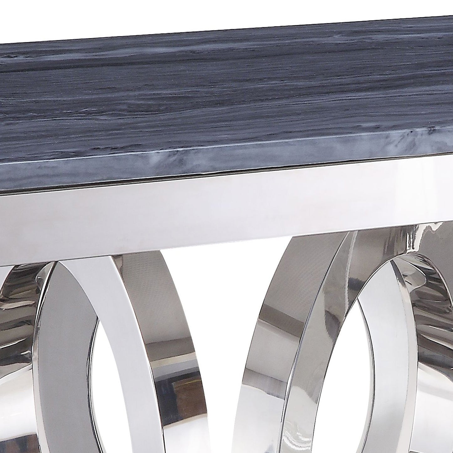 Grey And Silver Rectangle Coffee Table - Grey