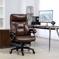 Vinsetto Heavy Duty Pu Leather Office Chair Hold Up To 400Lb, Brown Brown Pu Leather