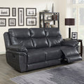 Isabella Sofa And Loveseat Set Gray Dark Gray Faux Leather 5 Seat