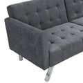 Sofa Bed Convertible Folding Dark Grey Lounge Couch Loveseat Sleeper Sofa Armrests Living Room Bedroom Apartment Reading Room Dark Gray Linen 2 Seat