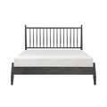 Mid Century Modern Design Full Platform Bed 1Pc Gray Finish Wooden Bedroom Furniture Vertical Slats Headboard, Bed In A Box Box Spring Not Required Full Gray Wood Bedroom Mid Century Modern Slat Beds Wood