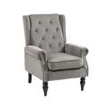 Coolmore Wood Frame Armchair, Modern Accent Chair Lounge Chair With Sturdy Wood Legs For Living Room Bedroom Dark Gray Dark Gray Foam Velvet